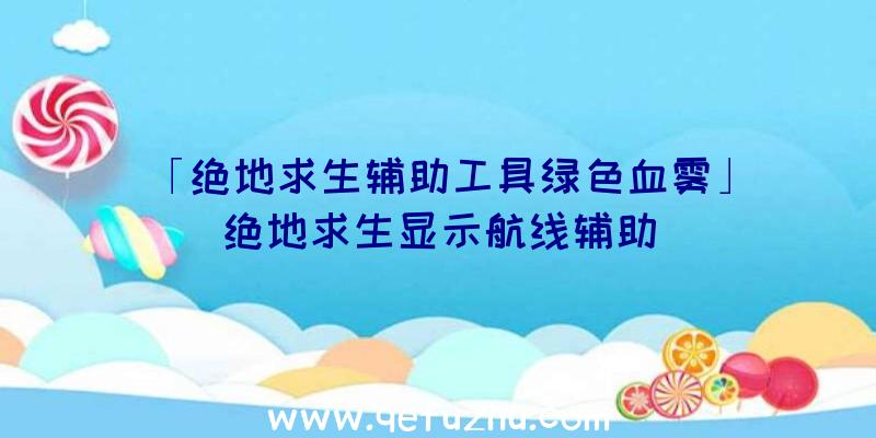 「绝地求生辅助工具绿色血雾」|绝地求生显示航线辅助